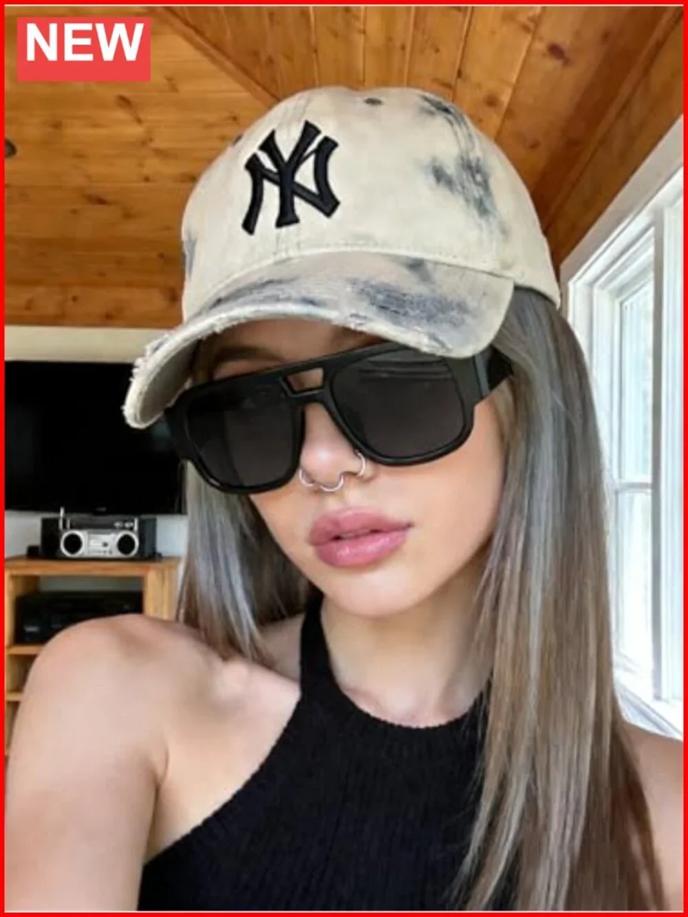 Retro Oversized Square Aviator Sunglasses UV400 Protection